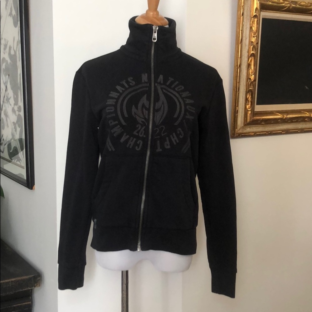 Esprit black cotton sweatshirt zip jacket unisex